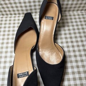 Stuart Weitzman Black Pointed D'Orsay Heels